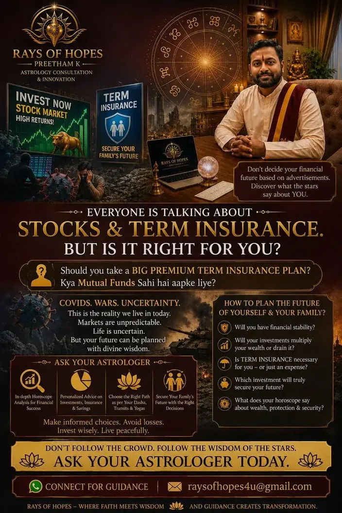 Stocks and term insurance — but is it right for you? Astrological guidance on investments, insurance and financial security